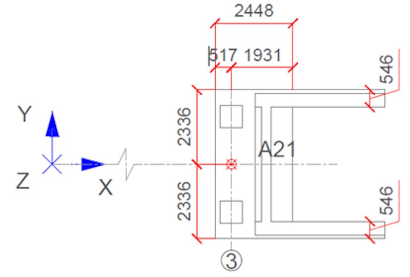 Plan view of the KTH campus abutment.