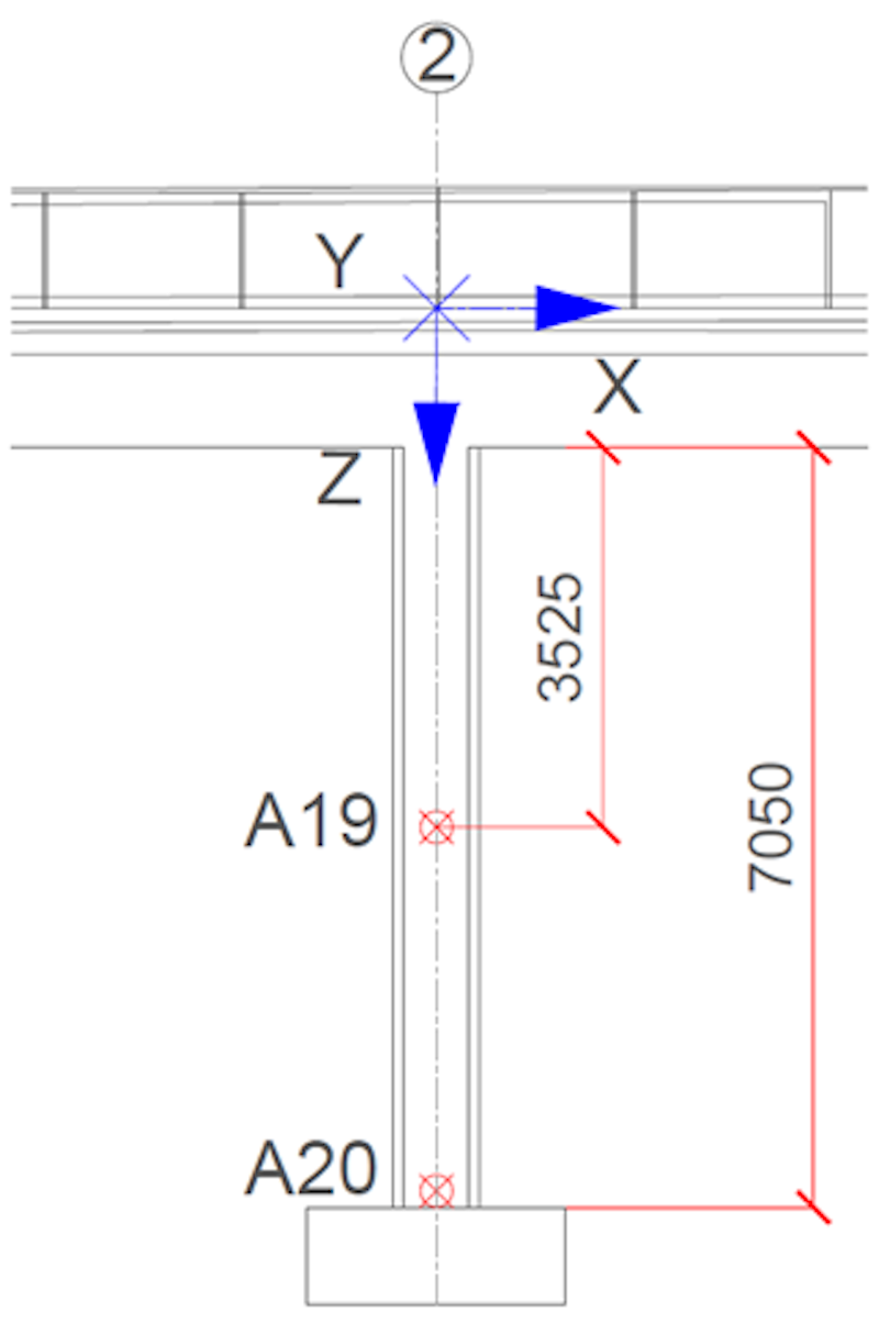 Lateral view of the column. Lateral view of the column.