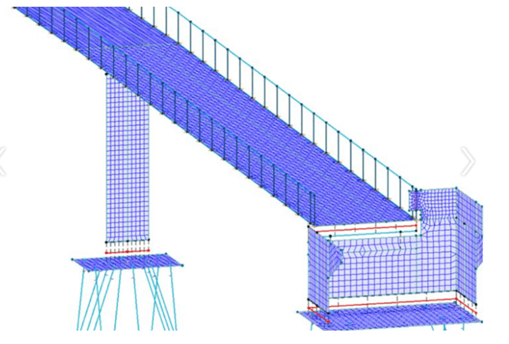 Figure 20. A shell-based model of the bridge.