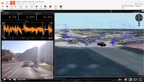 Sample screenshot of a Dewesoft DAQ system that provides fully synchronized multi-domain measurements of analog and digital sensors, video, RADAR, CAN BUS, LiDAR, and more.