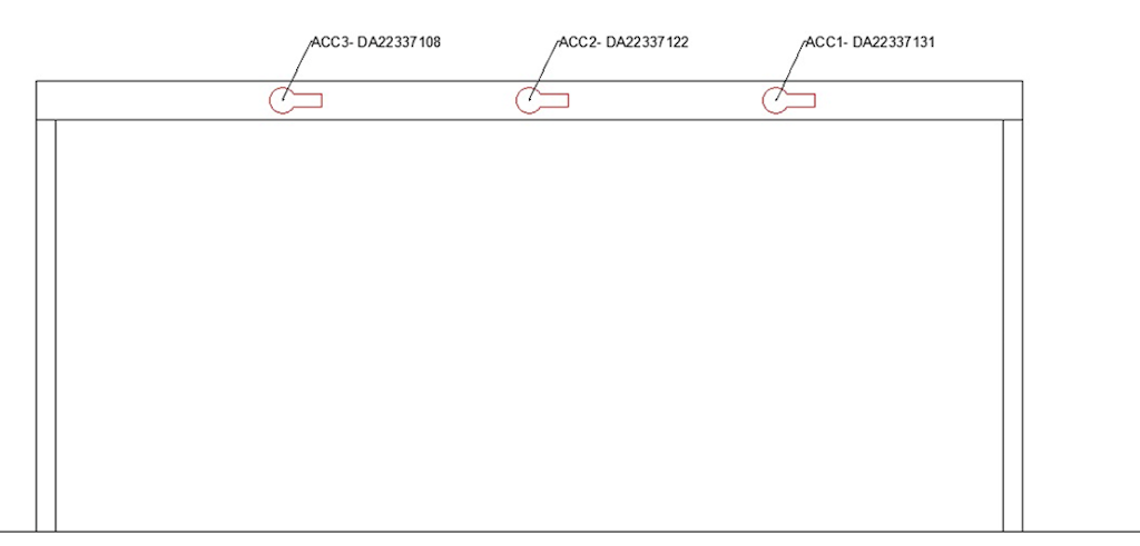 Figure 13. A picture of the sensors installed to carry out the modal test analysis of the steel bar.