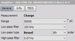 Amplifier setup for DEWE-43 and DSI-CHG-50 adapter Amplifier setup for DEWE-43 and DSI-CHG-50 adapter