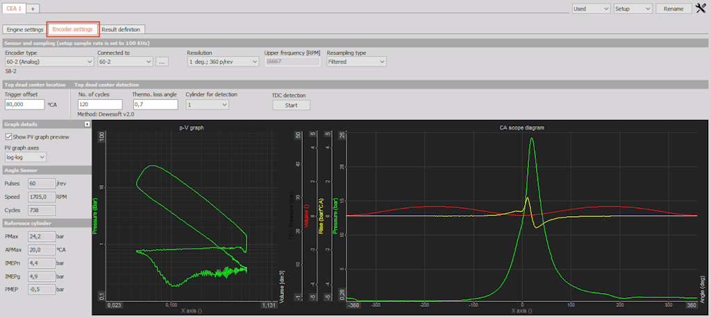 Encoder settings Encoder settings