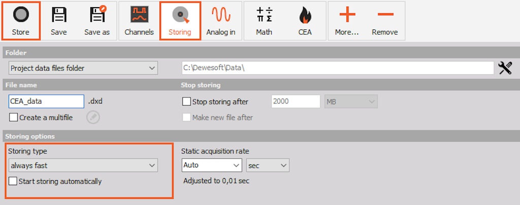 Choose the storing type