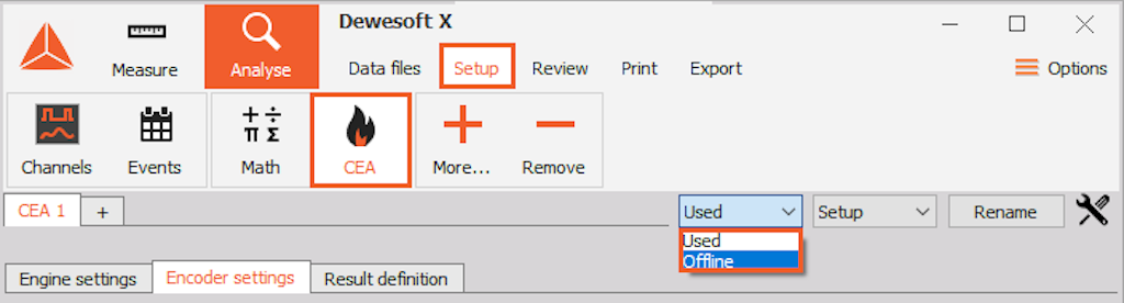 Enter the CEA module setup