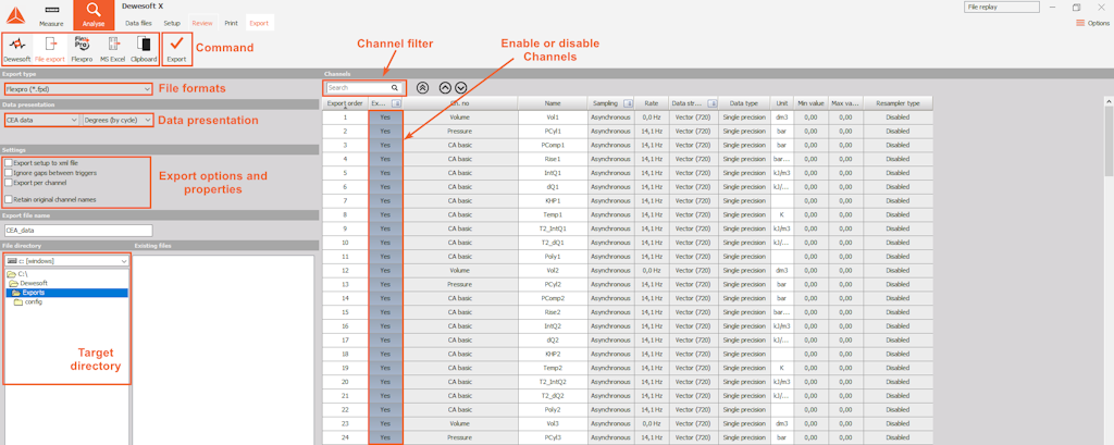 Export window for CEA Export window for CEA