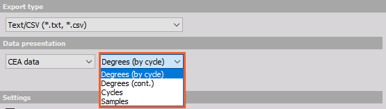 Defining the x-axis base for CEA export Defining the x-axis base for CEA export