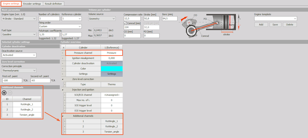 Assign all additional channels to the cylinder