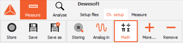Enabling Math module in DewesoftX Enabling Math module in DewesoftX