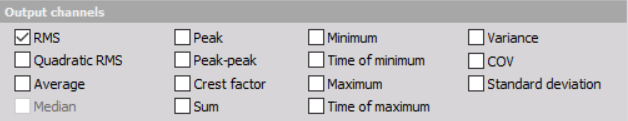 Calculation Output channel options Calculation Output channel options
