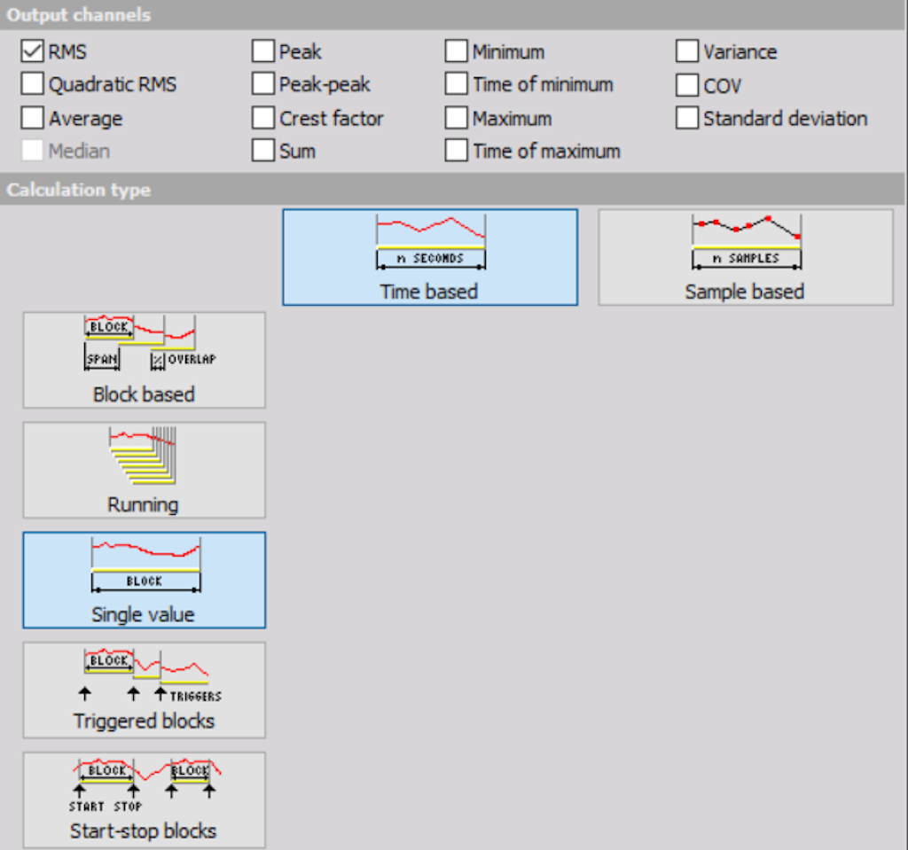 Single value calculation type window