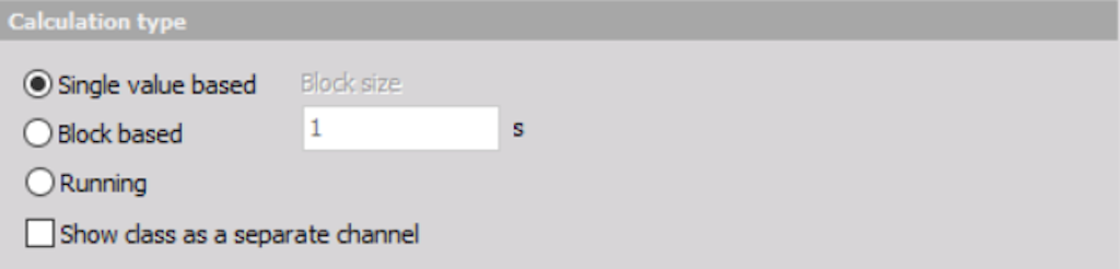 Calculation type window for Classification