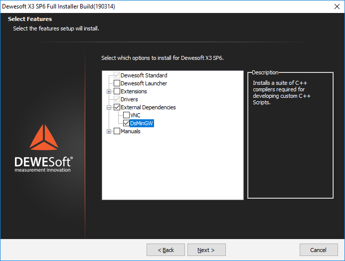 Enabling of DsMingGW option with an online installer Enabling of DsMingGW option with an online installer