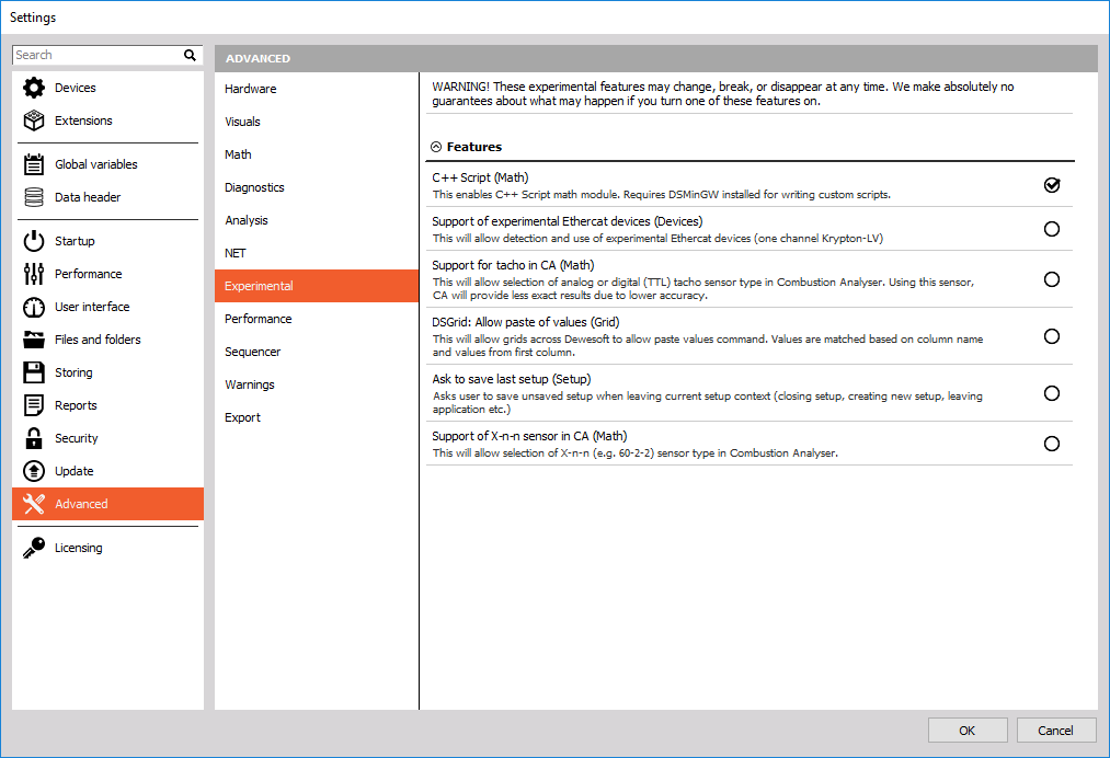 Open settings -> Advanced -> Experimental and enable C++ Script (Math) option Open settings -> Advanced -> Experimental and enable C++ Script (Math) option