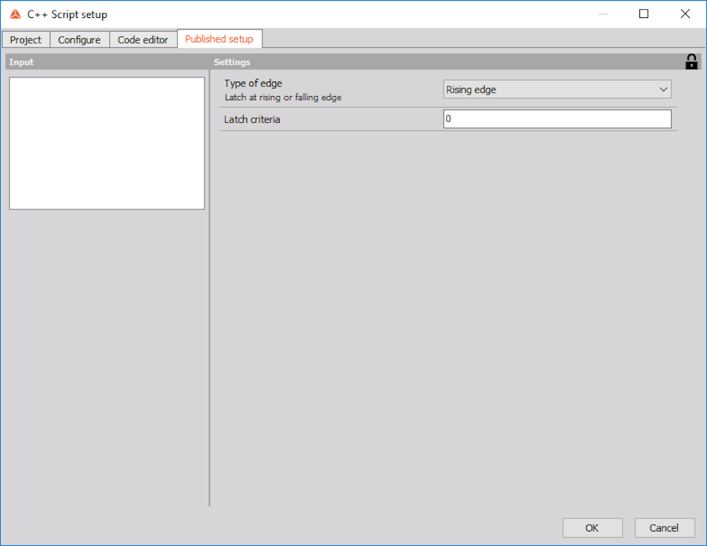Two published variables are now seen in the Published setup tab