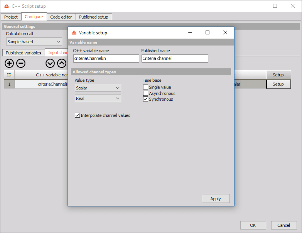 Setup the variable as shown