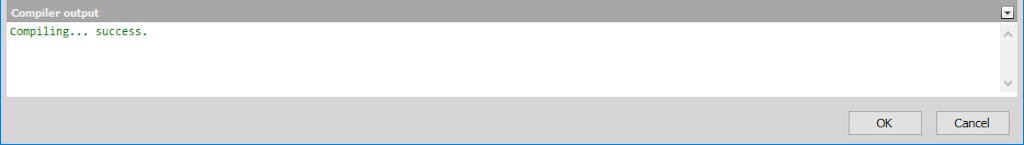 Compiler output outputs the status of the code