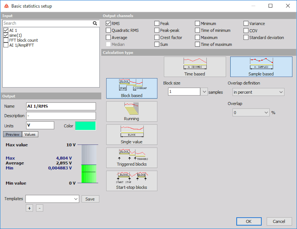 Basic statistics setup