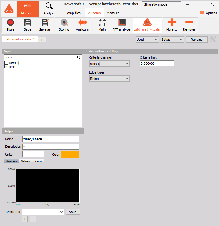 Assign the input channels Assign the input channels