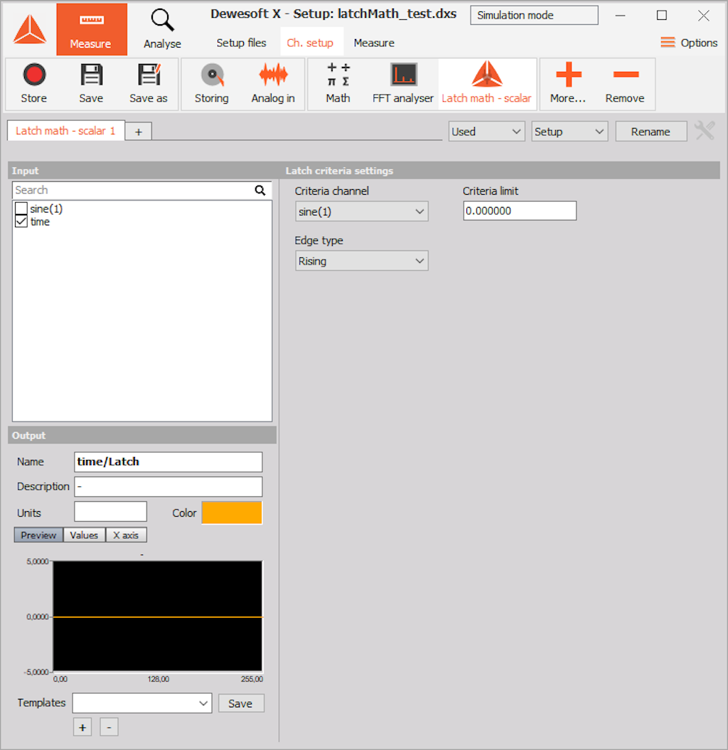Assign the input channels