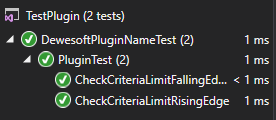 Green checkmark defines passed tests Green checkmark defines passed tests