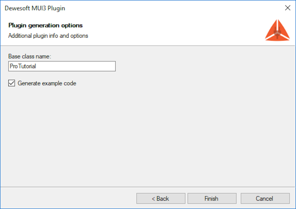 Set your Base class name. It is used as a prefix for class and project name