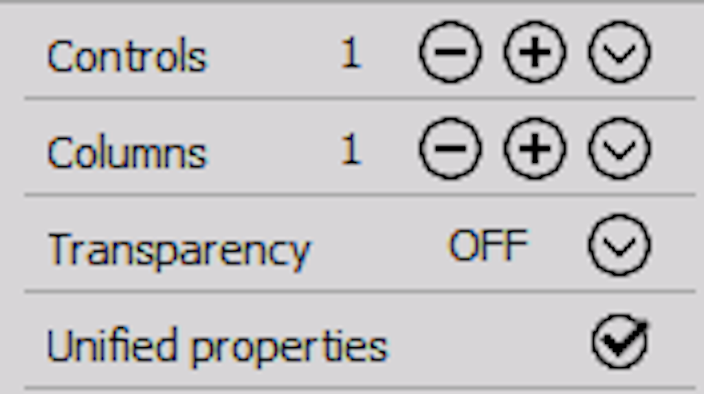Unified properties checkbox