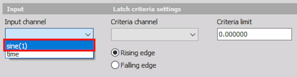 Selecting inside ComboBox component containing Input channel names