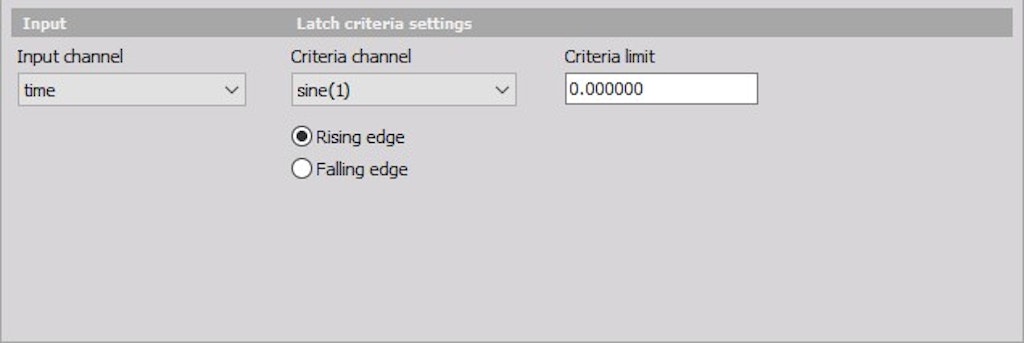 Assign the signals to the Input and Criteria channel and set the Criteria limit