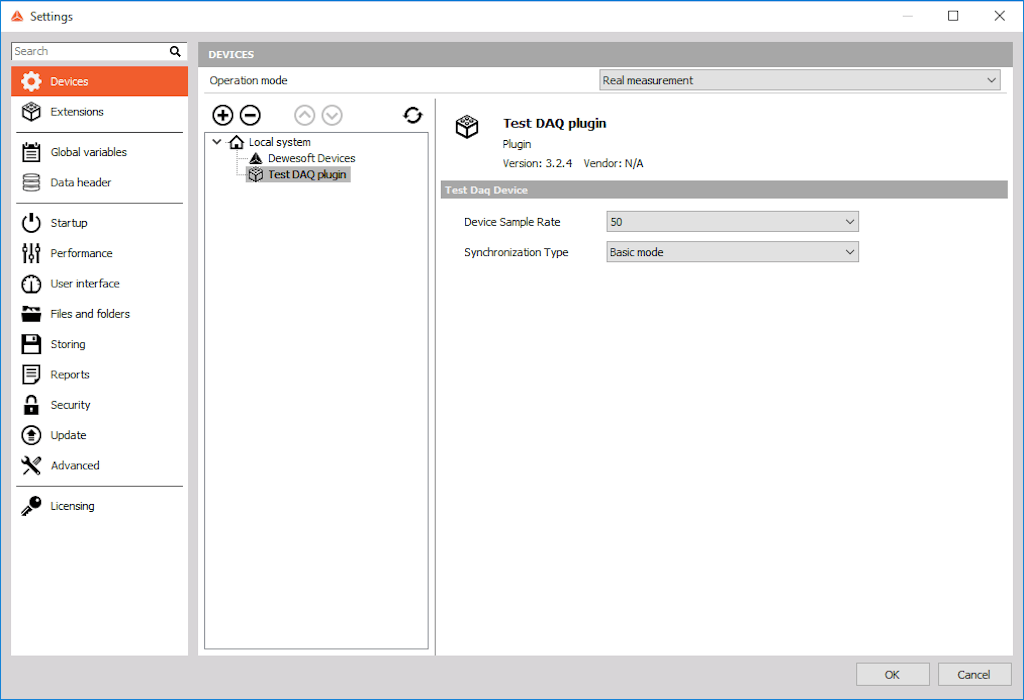 Set the Basic mode as the synchronization type