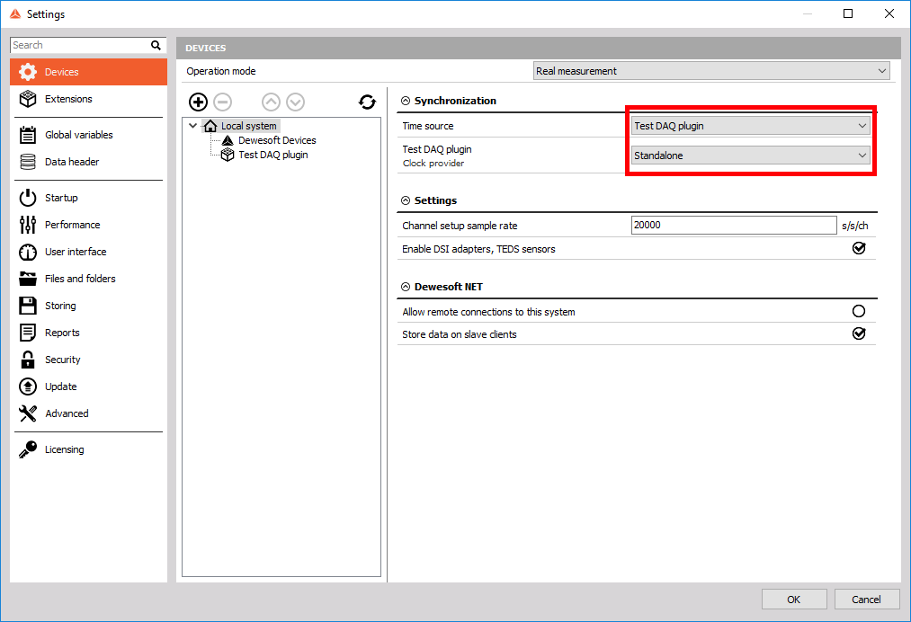 Test DAQ plugin as the Time source Test DAQ plugin as the Time source