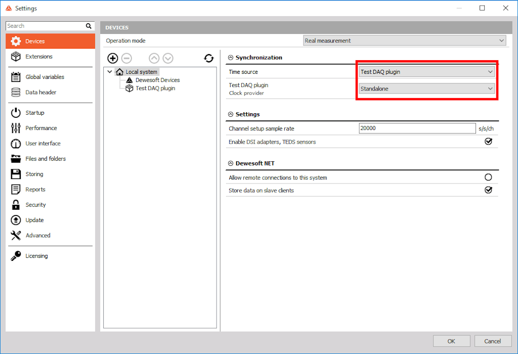 Test DAQ plugin as the Time source
