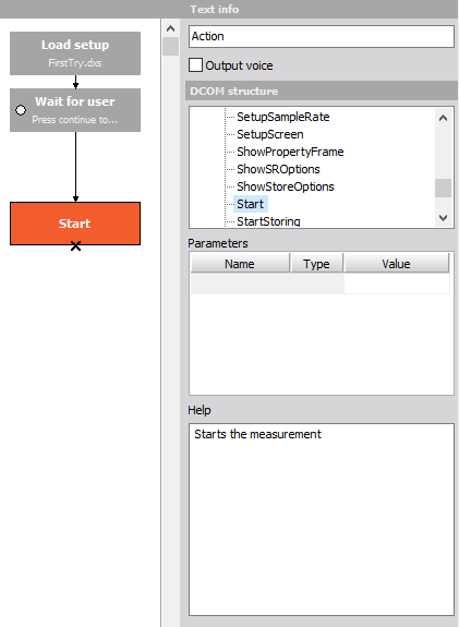 Choose start action under DCOM structure Choose start action under DCOM structure