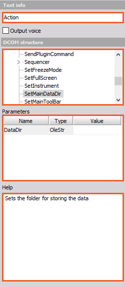 Action can be chosen from the list in DCOM structure Action can be chosen from the list in DCOM structure