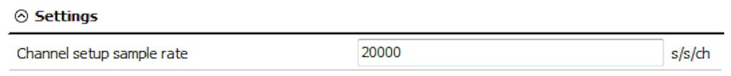 Channel sample rate setup