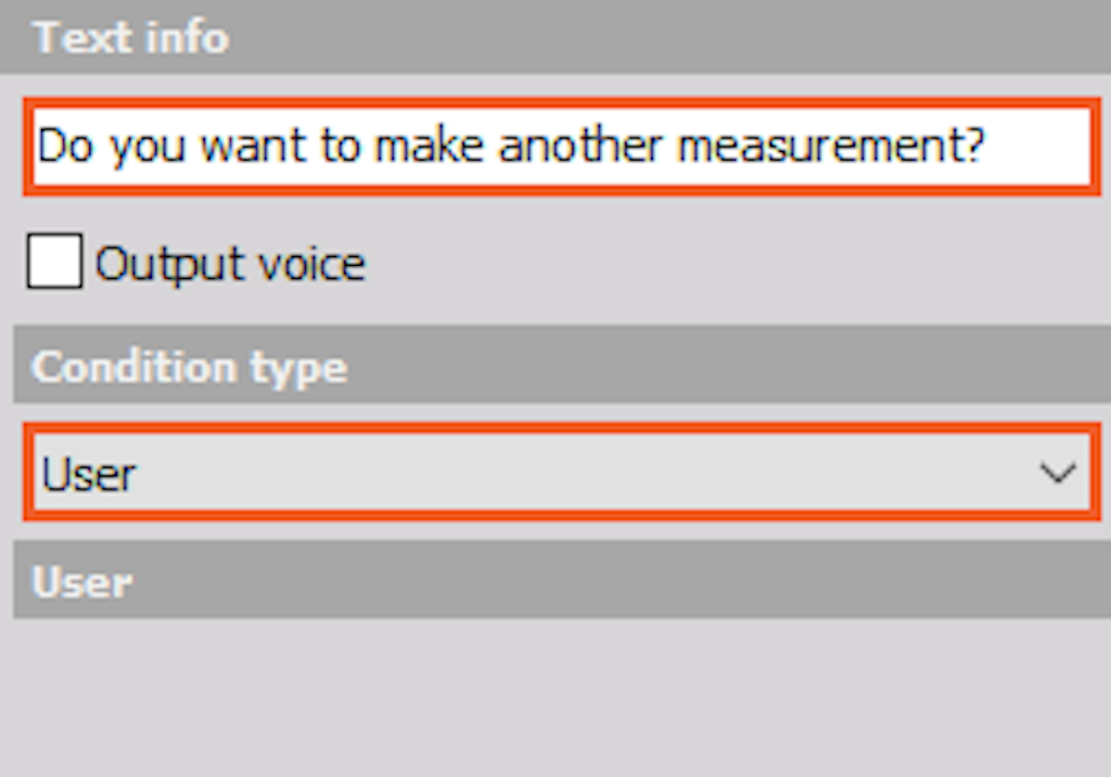 User Condition type IF block properties