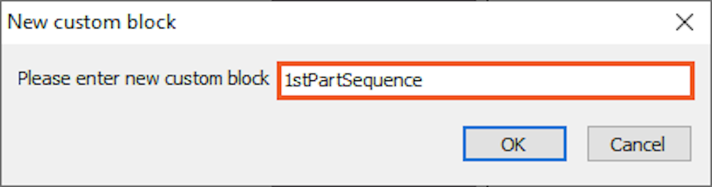 Define a name of the created Custom block