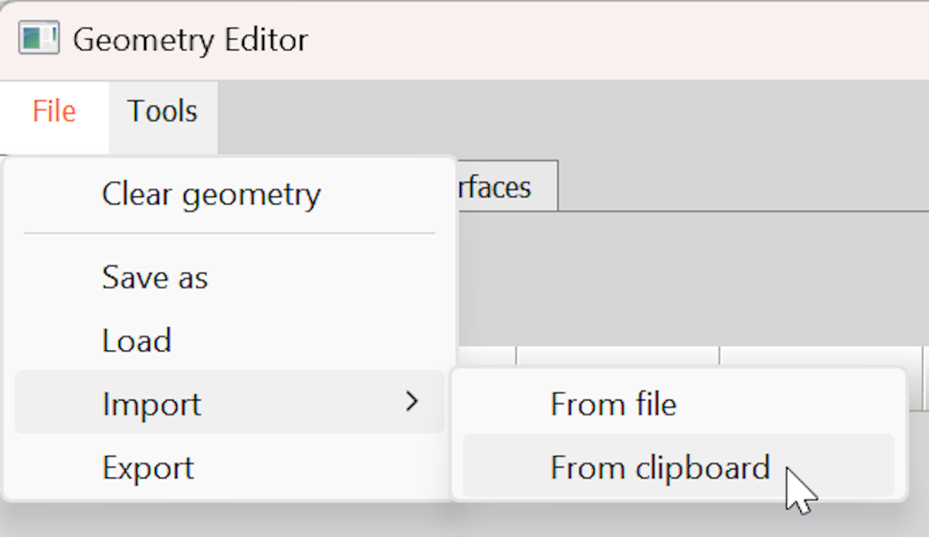 Import from clipboard