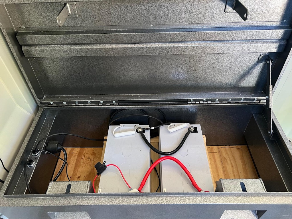 The waterproof box with Lithium batteries inside
