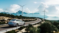Electric vehicle test on the road
