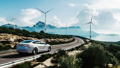 Electric vehicle test on the road