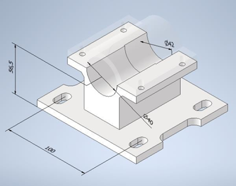 MAXON RE40 + MAXON GP42C support. MAXON RE40 + MAXON GP42C support.