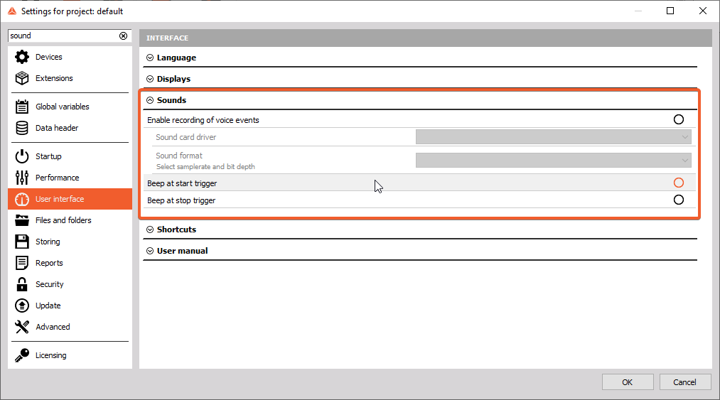 The image shows where we can configure the Sound card settings. The image shows where we can configure the Sound card settings.