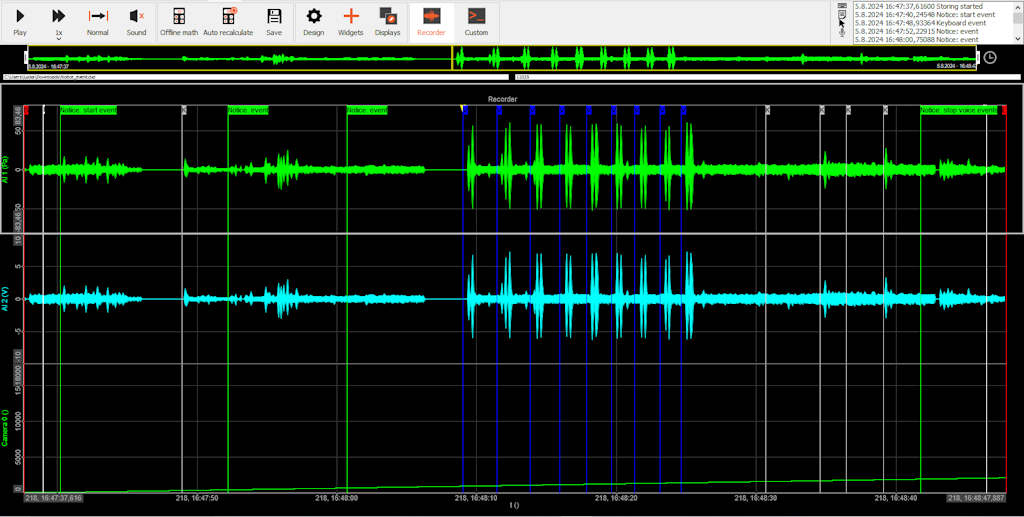 Recorded datafile Recorded datafile