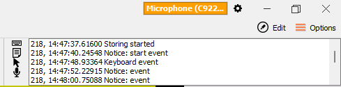 The image shows the location of the Event selector. The image shows the location of the Event selector.