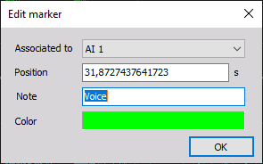 The image shows an example of the marker setup. The image shows an example of the marker setup.
