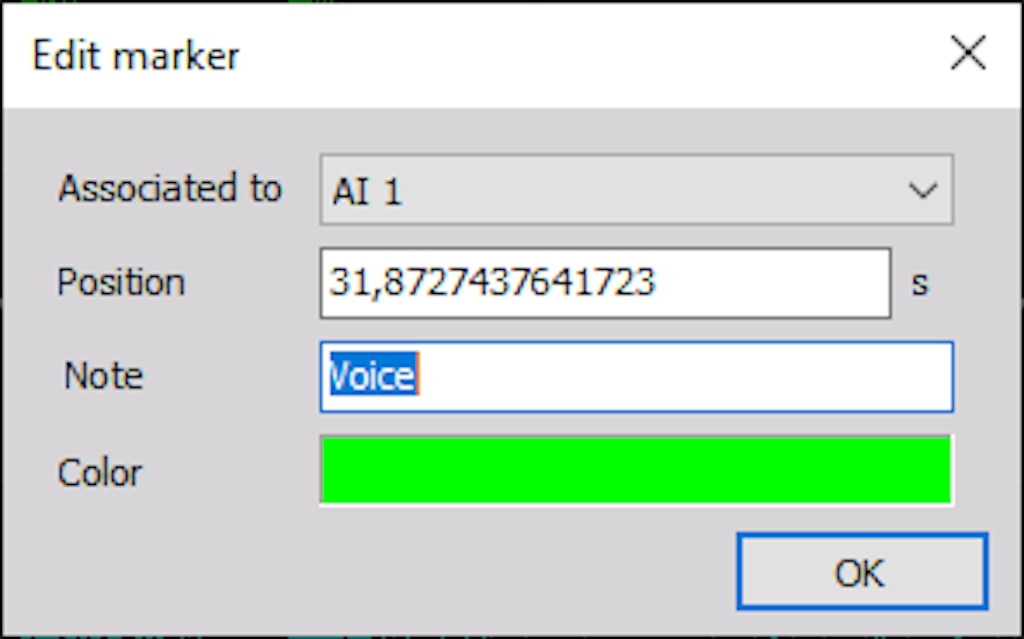 The image shows an example of the marker setup.