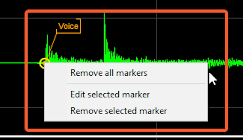 The image shows the options if we right-click into a marker.