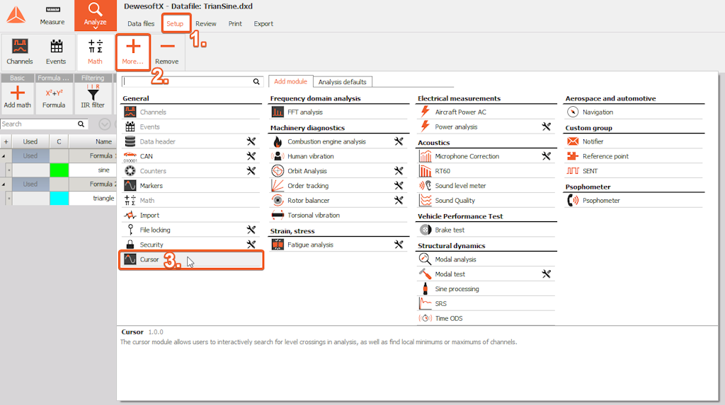 The image shows how to add a Cursor module. The image shows how to add a Cursor module.
