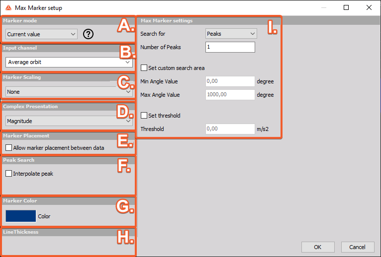The Marker setup consists of 9 different sections. The Marker setup consists of 9 different sections.